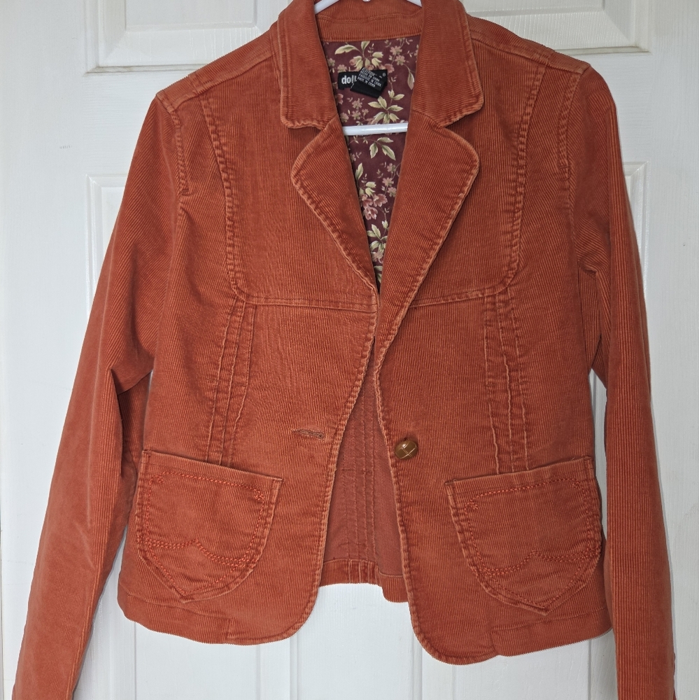Women's Corduroy Jacket in Rust Juniors Large - Picture 2 of 8